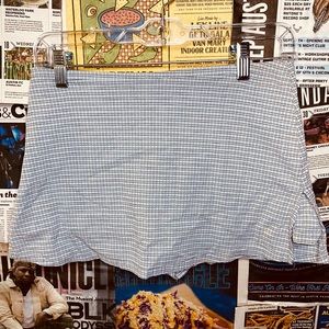 Blue plaid mini skirt